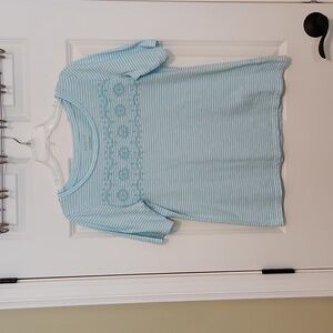 Talbots Elbow Sleeve Striped top